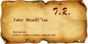 Tohr Roxána névjegykártya