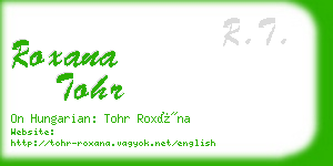 roxana tohr business card